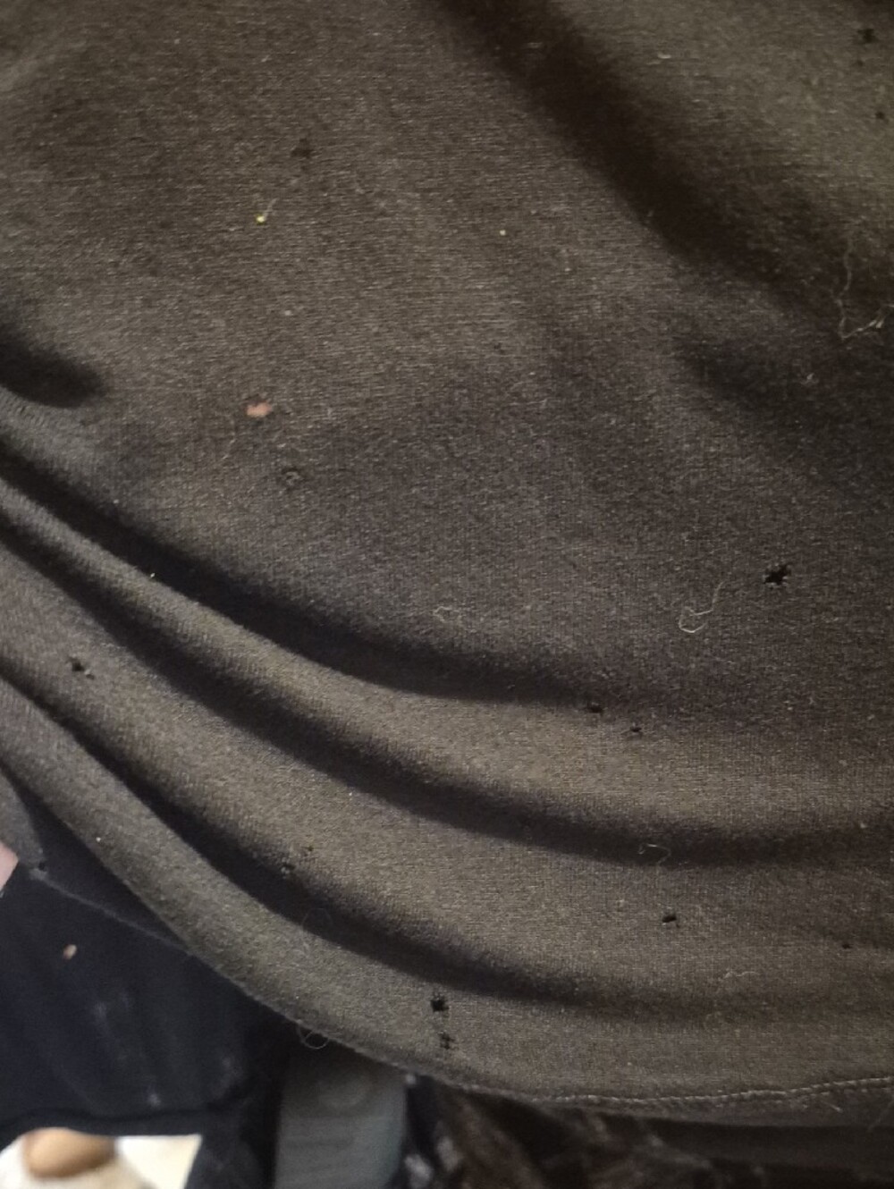 AllSaints Black Short-Sleeve Tee with Metallic Silver Abstract Print Distressed - Picture 7 of 7
